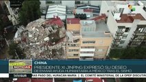 Presidente chino envía sus condolencias a México por el terremoto