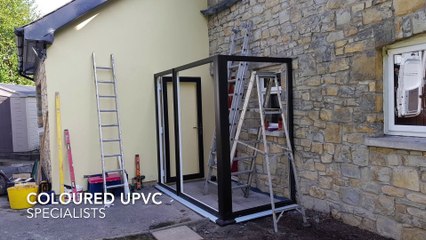 NEW BLACK UPVC PORCH SPECIALISTS IN CAERPHILLY SOUTH WALES