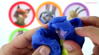 LEARN COLORS w/ ZOOTOPIA Play Doh Cans Surprise Eggs – Disney Toys Minecraft Simpsons ~☀*★