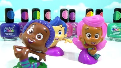 D.I.Y. BUBBLE GUPPIES Color Change Nail Polish! Gil, Molly and Goby Changing Mood Nail Polish TUYC