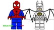 Lego Spiderman and Lego Batman Coloring Book Coloring Pages Kids Fun Art Activities Video For Kids