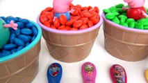 Learn COLORS with Peppa Pig, George, Mommy, Daddy M&Ms Ice Cream Toy Surprises / TUYC