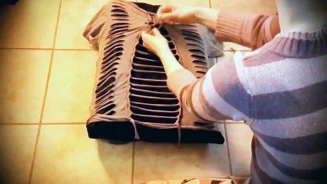 ✂️ Cut T-Shirt DIY Tutorial no-sew ★ t-shirt weaving t-shirt cutting