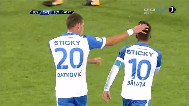 1-1 Alexandru Băluță Goal Romania Divizia A - 22.09.2017 CS Univ Craiova 1-1 FC Voluntari