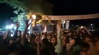 PML N workers chanting in front of Army Vehicle