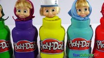 Play-Doh Masha Milk Bottles Finger Family Nursey Rhymes Eggs Playdough Learn Colors for Kids