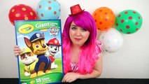 Coloring Rubble PAW Patrol GIANT Coloring Book Page Crayola Crayons | COLORING WITH KiMMi THE CLOWN