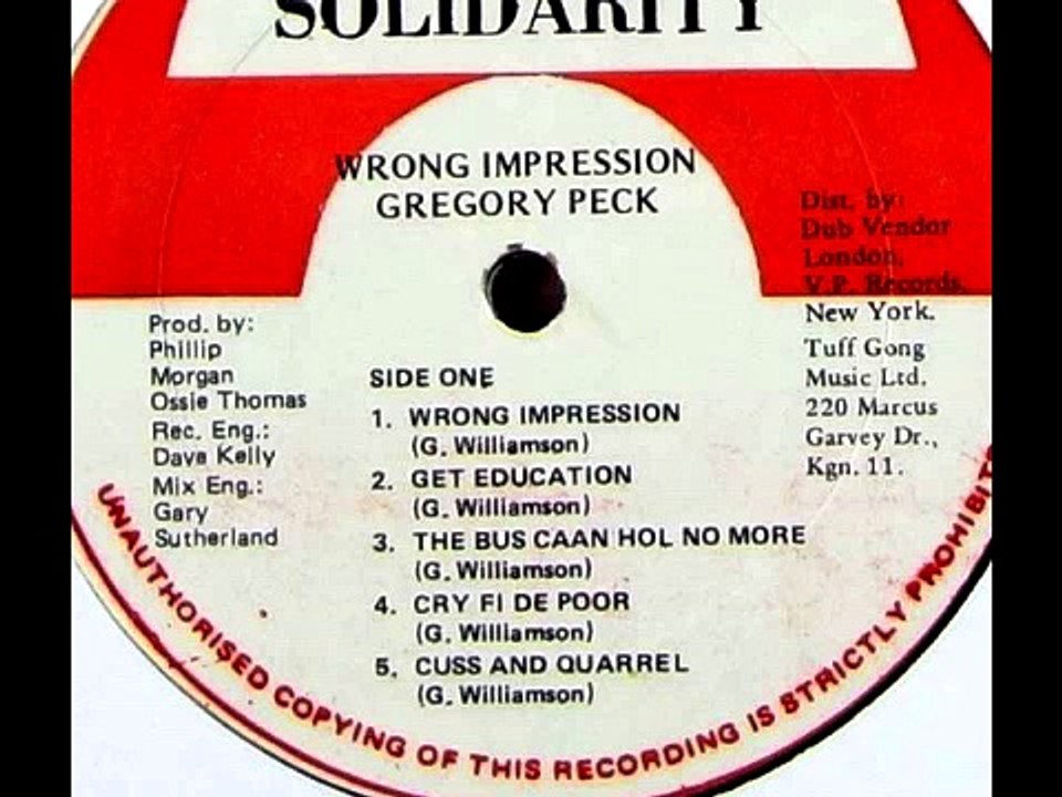 Gregory Peck - Cry Fi The Poor
