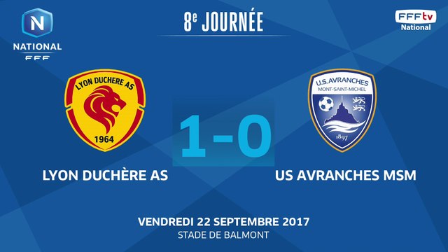 J8 : Lyon Duchère AS - US Avranches MSM (1-0), le résumé