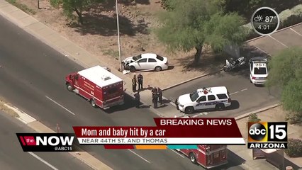 Mother, child hit by car in central Phoenix