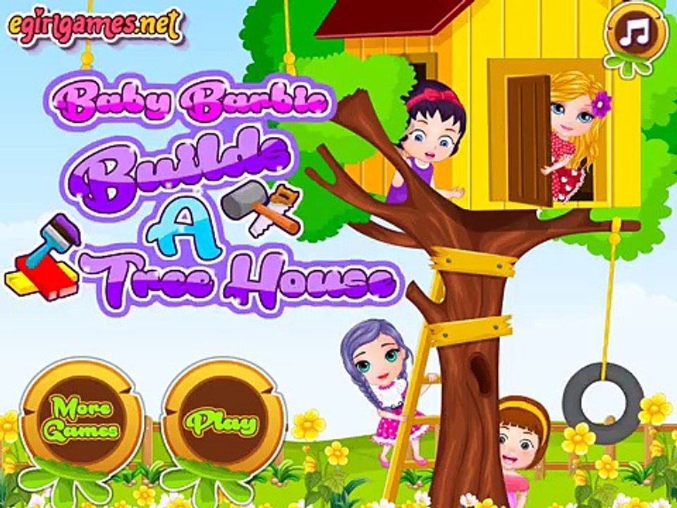 Baby Barbie Builds a Tree House - Baby Barbie Game for Kids