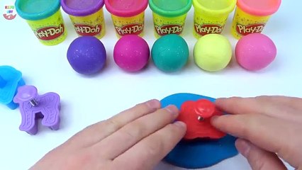 Learn Colors With Play Doh Zoo Animals Elephant Zebra Lion Molds Fun & Creative for Kids R
