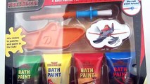 Disney FIRE & RESCUE Finger Paint Bath Set / Super Wings, Cars, Toy Surprises, Learn Colors / TUYC