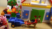 Peppa Pig on the Playmobil farm toys for children