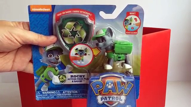 Paw Patrol Rocky Action Pack Pup and Badge Nickelodeon - Unboxing Demo Review