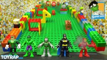 Iron Man Toys Lego Landslide Toy Challenge ft Batman Toys Green Lantern vs Hulk Toys By ToyRap