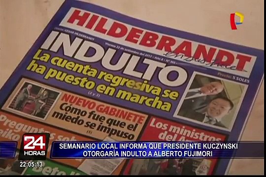 Semanario local informa que presidente Kuczynski otorgaría indulto a Alberto Fujimori