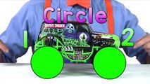Monster Truck Toys for Kids - learn Shapes of the trucks while jumping and hiking
