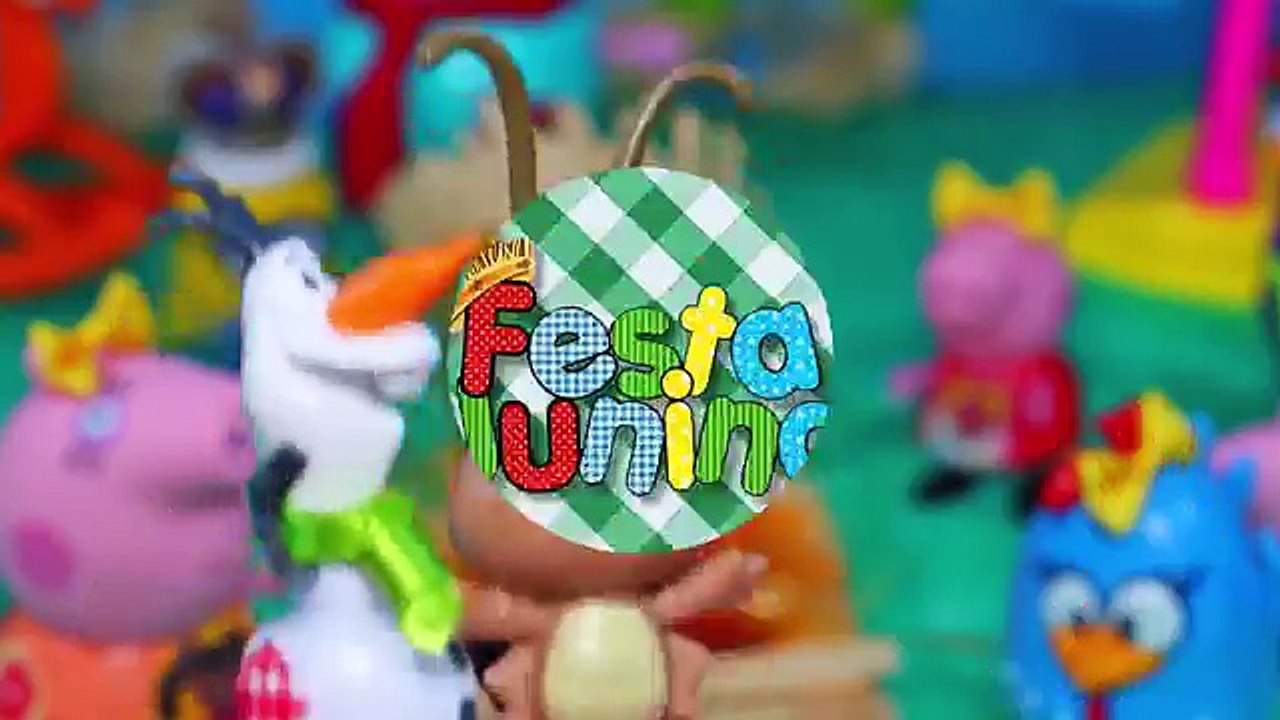GALINHA PINTADINHA OLAF PEPPA PIG FESTA JUNINA Como fazer salgadinhos Boneco Frozen George Pig Video