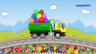 Trucks cartoon for children Surprise Eggs Learn fruits and vegetables Compilation video for kids