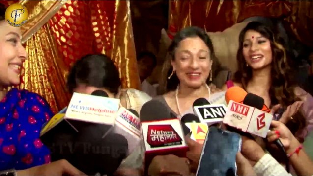 Kajol, Tanuja, Tanisha, Sharbani Mukerji & Dev Mukerji At Making Of Durga Maa’s Protima With Artisan