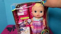 BABY ALIVE BITSY BURPSY BABY Unboxing! Baby doll drinks   wets   spits up on color changing cloth!