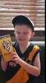 Wow wow wow, little fella loves his Tigers @Richmond_FC #AFLTigersGiants