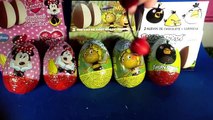 Huevos sorpresa ANGRY BIRDS, MINNIE Y LA ABEJA MAYA. Surprise eggs unboxing.