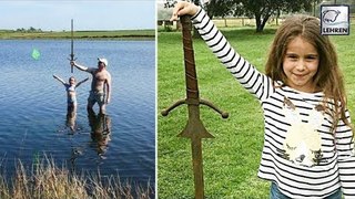 Shocking Girl DISCOVERS Excalibur Sword At Its Resting Place