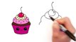 How to Draw a CUTE Cupcake #1 step by step Easy Sweet dessert
