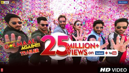 下载视频: Golmaal Again | Official Trailer - Releasing 20th October, 2017 | Starting Ajay Devgn, Parineeti Chopra, Arshad Warsi, Tusshar Kapoor, Shreyas Talpade, Kunal Kemmu And Tabu | Directed by Rohit Shetty