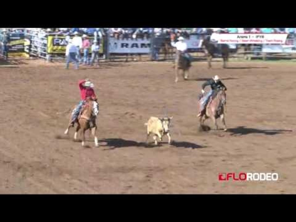 Chance and Rance team roping at International Finals Youth Rodeo 2017