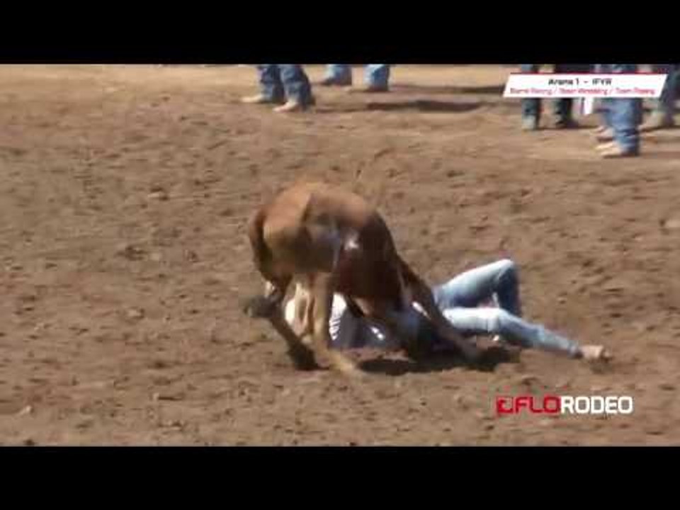 Steer Wrestling 4.4 run at International Finals Youth Rodeo 2017