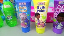 BUBBLE BATH PAINT FUN! Learn Colors, Doc McStuffins Soap, Disney Frozen Squirter Toys Blitz / TUYC