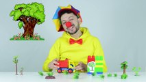 Komik   Palyaço   şilin & Robo araba Poli | Inşaat araçları | Çocuklar için kamyon videosu