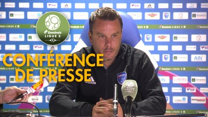 Conférence de presse FBBP 01 - Havre AC (2-1) : Hervé DELLA MAGGIORE (BBP) - Oswald TANCHOT (HAC) - 2017/2018