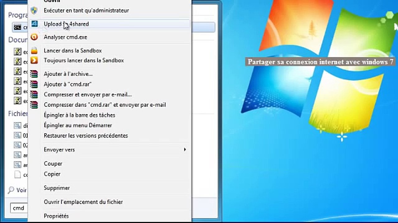 Partager connexion internet avec windows7