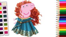 Peppa Pig transforms into Disney Princess Ariel / Peppa se disfraza Princess personajes