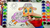 Draw Funny Animals Coloring Page | Learn Colors for Children