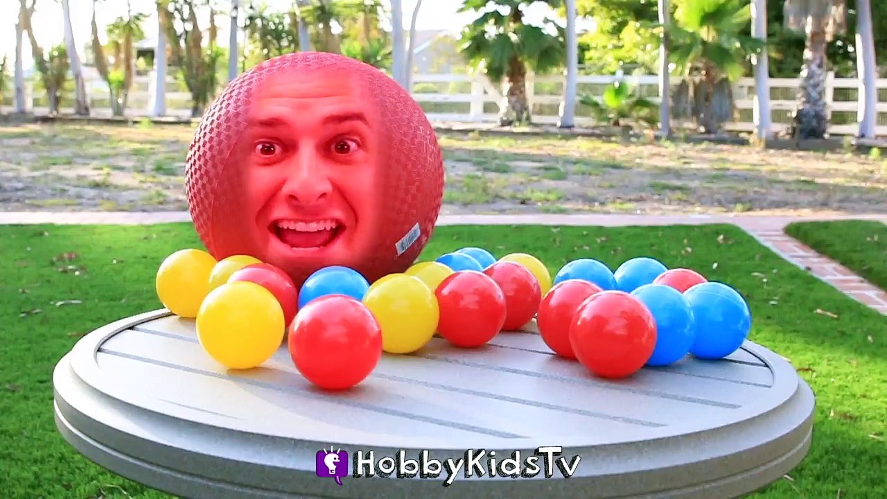 Real Life Red Ball Game + SKIT! iPad App Battle. Video Game Play HobbyKidsTV