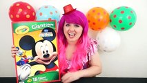 Coloring Minnie Mickey Mouse Clubhouse GIANT Coloring Page Crayons | COLORING WITH KiMMi THE CLOWN