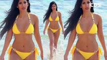 Jasmin Walia Showcases Her Toned Curves In Yellow String Bikini