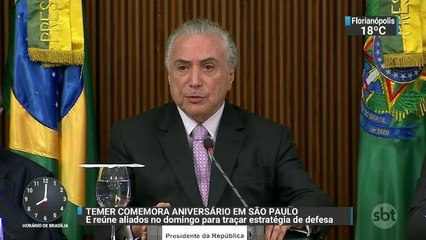Presidente Temer deve se reunir com aliados neste domingo (24) para traçar estratégia de defesa
