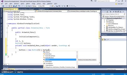 C# -  Create Animated Menu With Buttons In C# [ With Source Code ]