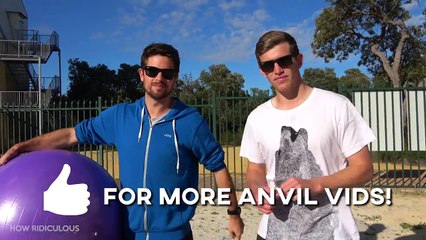 ANVIL Vs. EXERCISE BALL (FULL OF WATER) 45m Drop Test!