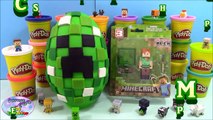 MINECRAFT Giant Play Doh Surprise Egg CREEPER - Surprise Egg and Toy Collector SETC