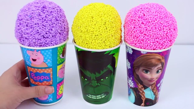 LEARN COLORS FOAM CLAY ICE CREAM WITH PEPPA PIG HULK FROZEN TOYS SURPRISE BEST LEARNING COLORS VIDEO