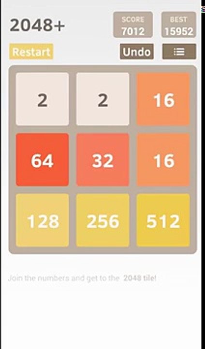 2048 Plus - The Highest Tile and High Score in 3x3 Mode