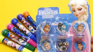 FROZEN Anna Elsa Olaf Pens with Stamps & FROZEN Stamps for School
