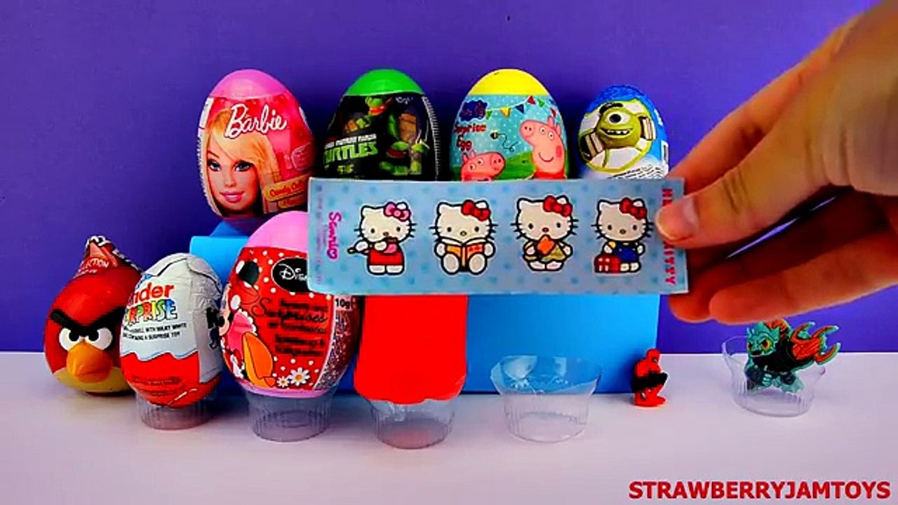 Sofia the First Play Doh Spiderman Barbie TMNT Kinder Surprise Peppa Surprise Eggs StrawberryJamToys